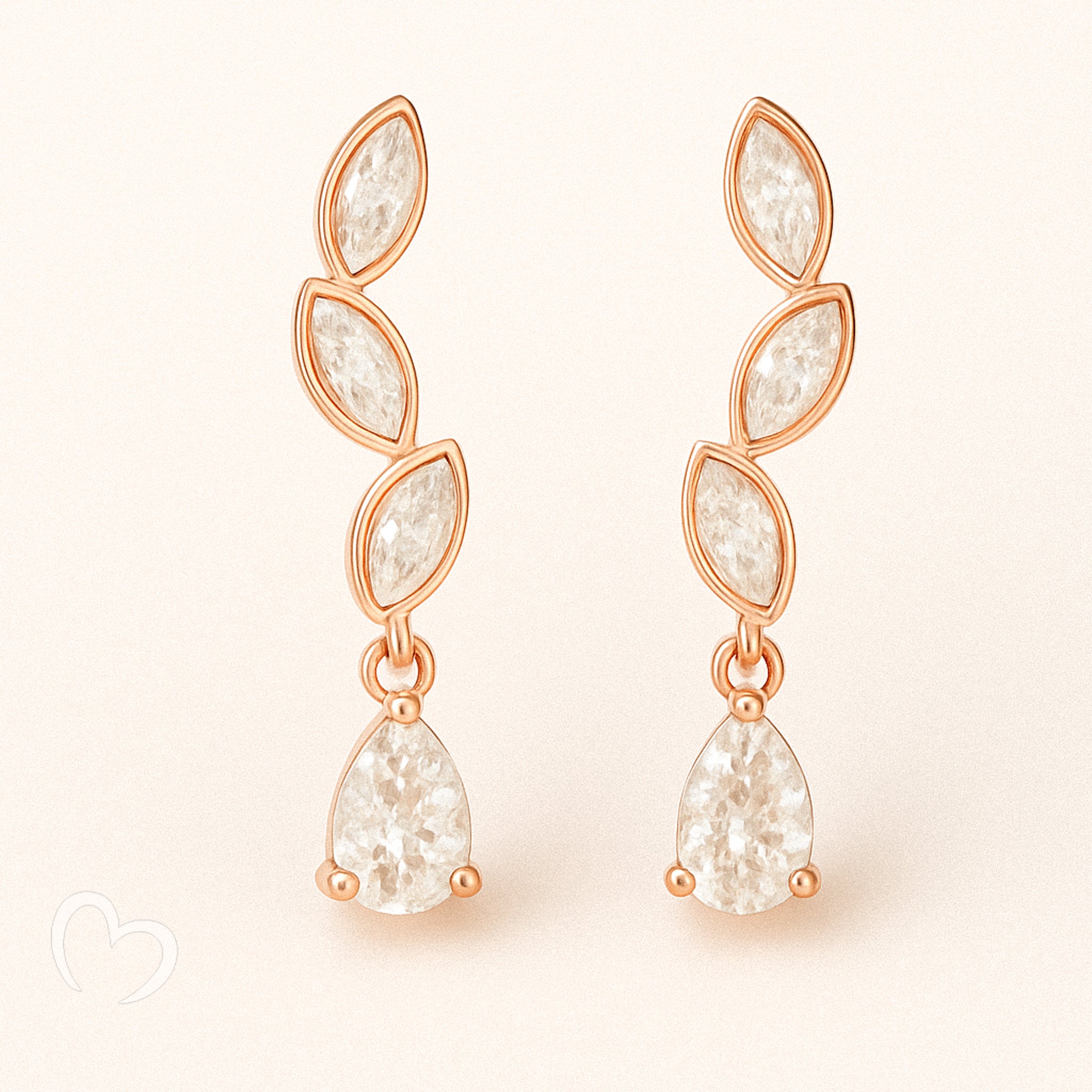18K Gold Vermeil Marquise Drop Earrings – Gracefall™ | Lightweight Teardrop CZ Studs | Hypoallergenic & Elegant