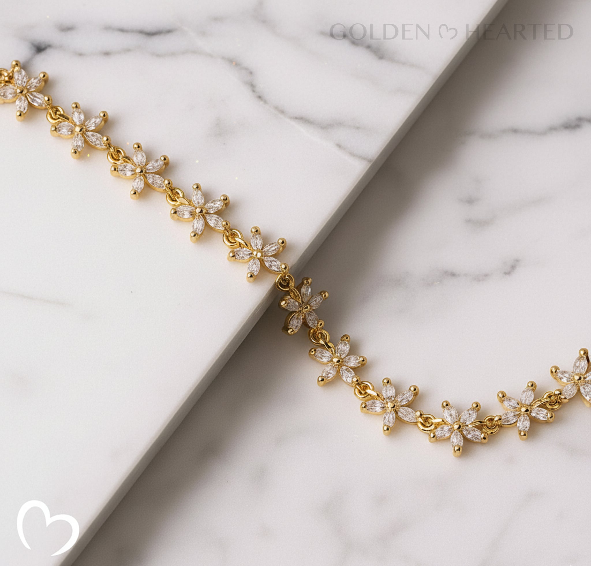 Golden Bloom Tennis Bracelet - 16k Tennis Bracelet