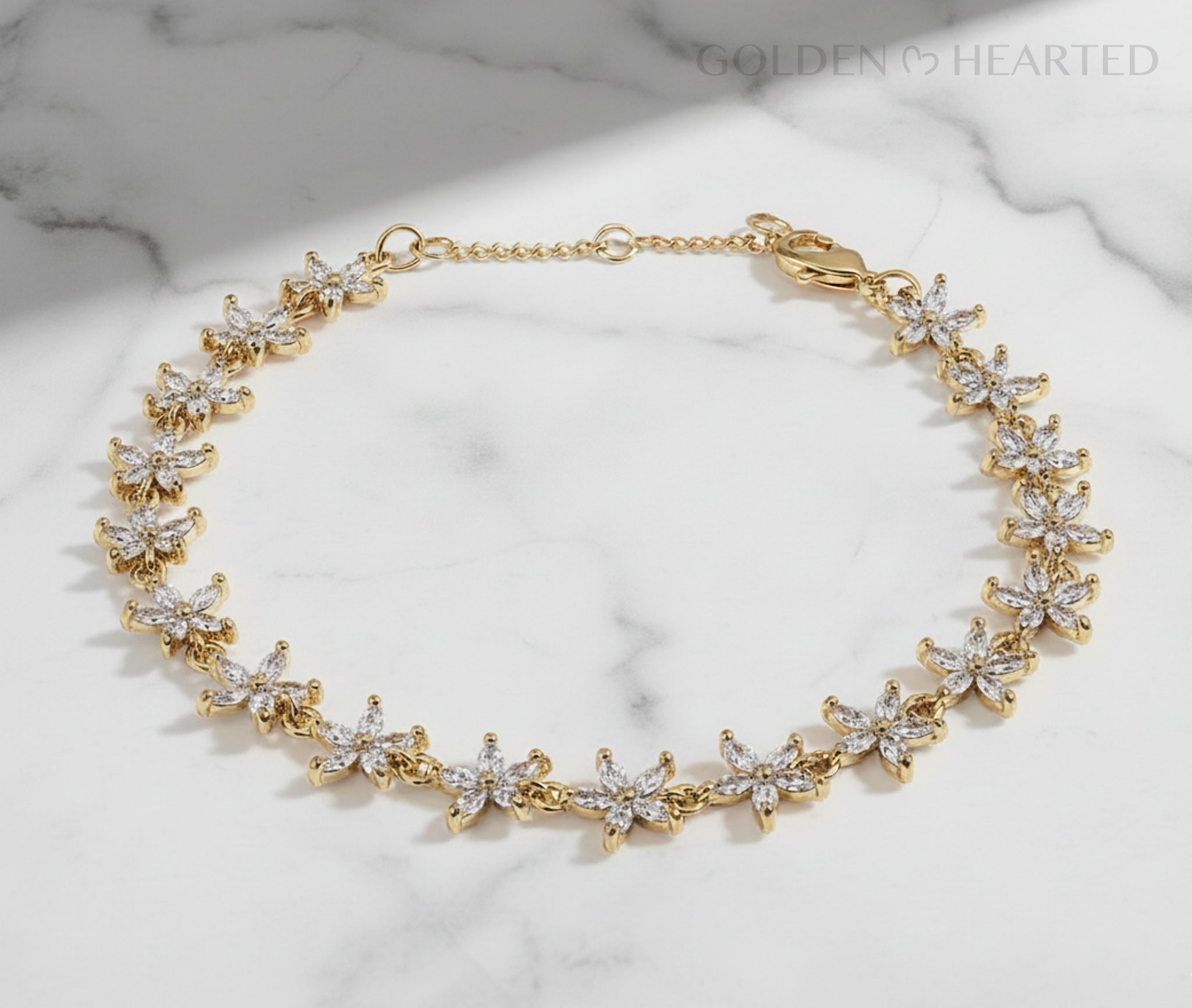 Golden Bloom Tennis Bracelet - 16k Tennis Bracelet