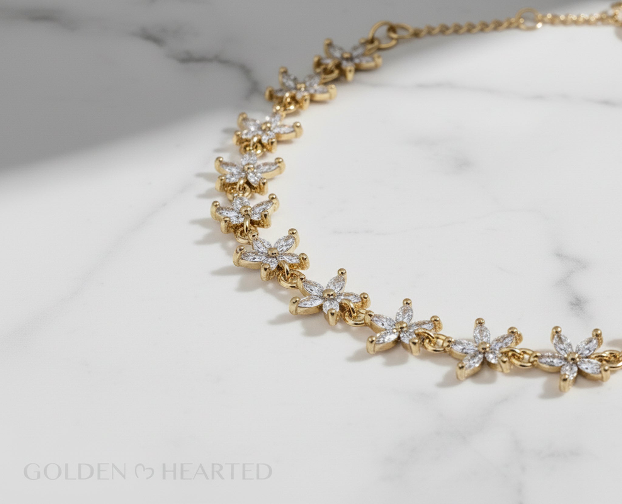 Golden Bloom Tennis Bracelet - 16k Tennis Bracelet