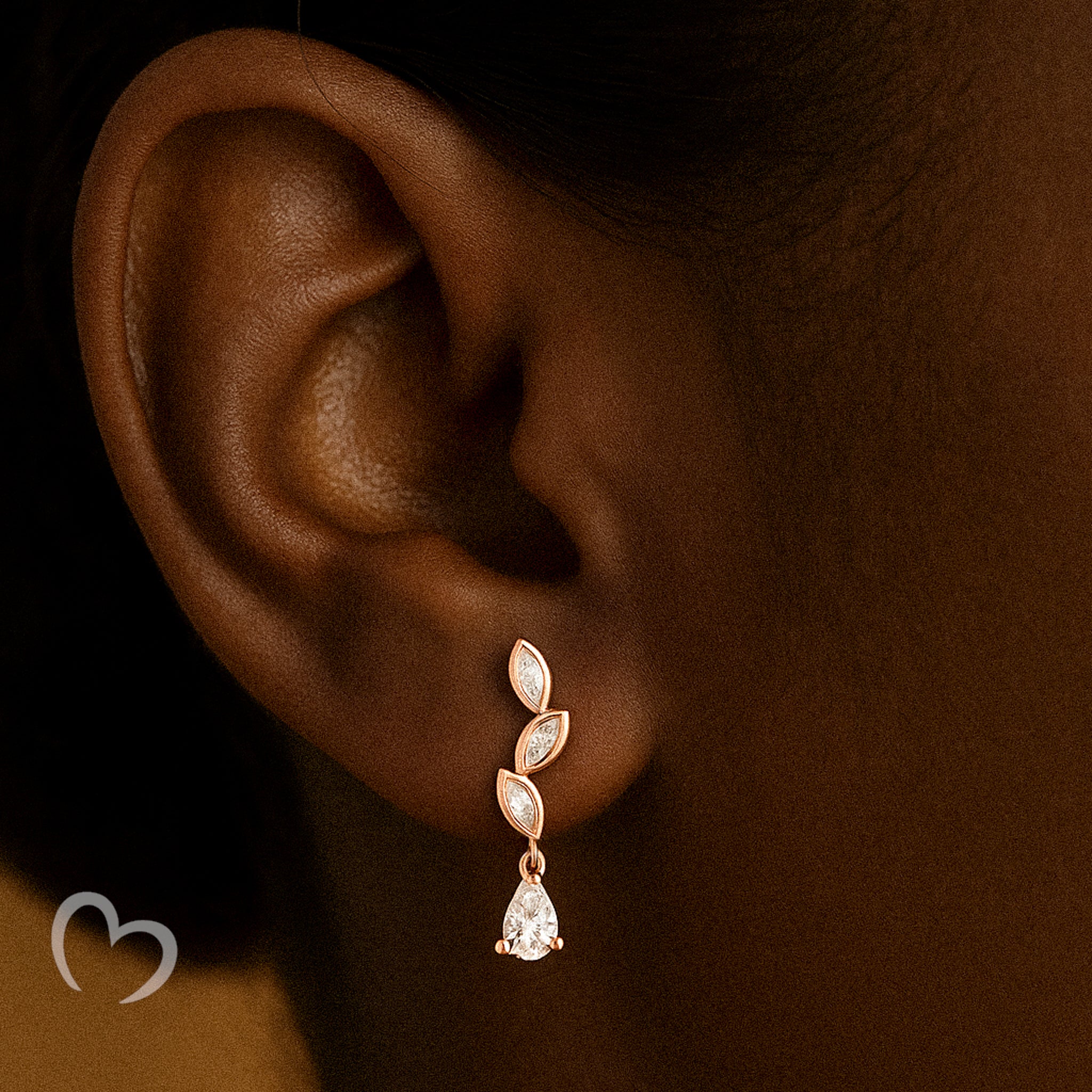 18K Gold Vermeil Marquise Drop Earrings – Gracefall™ | Lightweight Teardrop CZ Studs | Hypoallergenic & Elegant