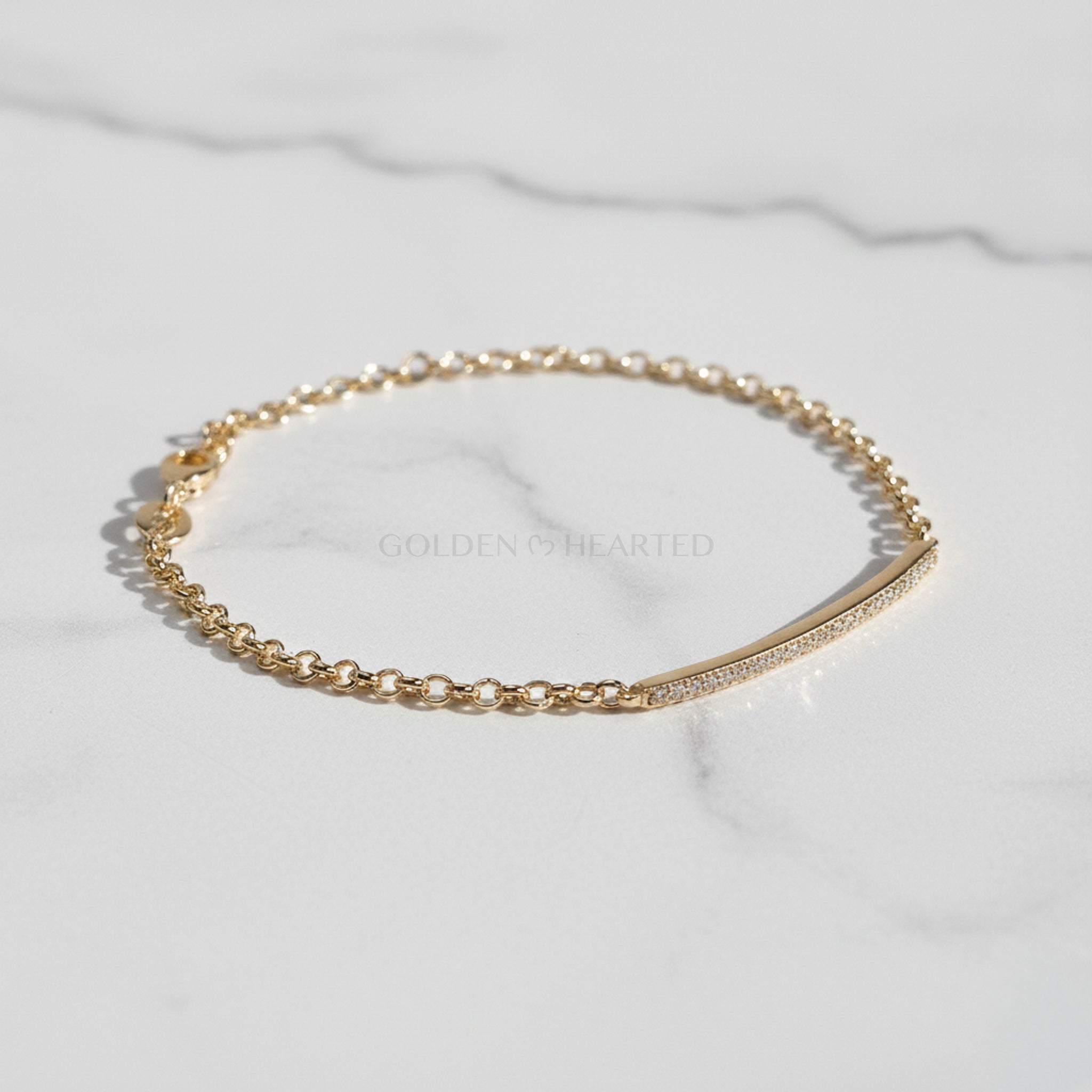 Golden Radiance Bar Bracelet - 18k Gold Filled Bar