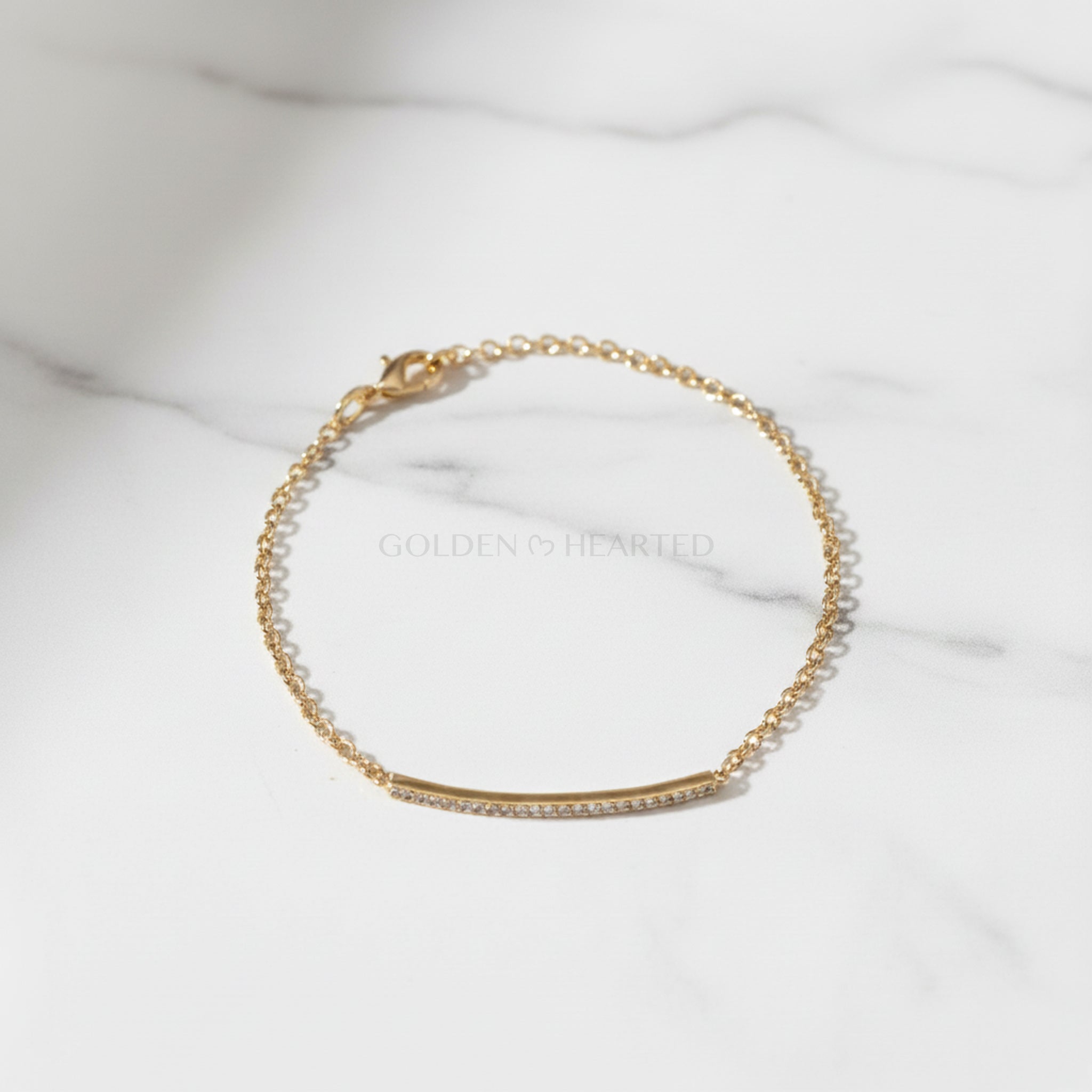 Golden Radiance Bar Bracelet - 18k Gold Filled Bar