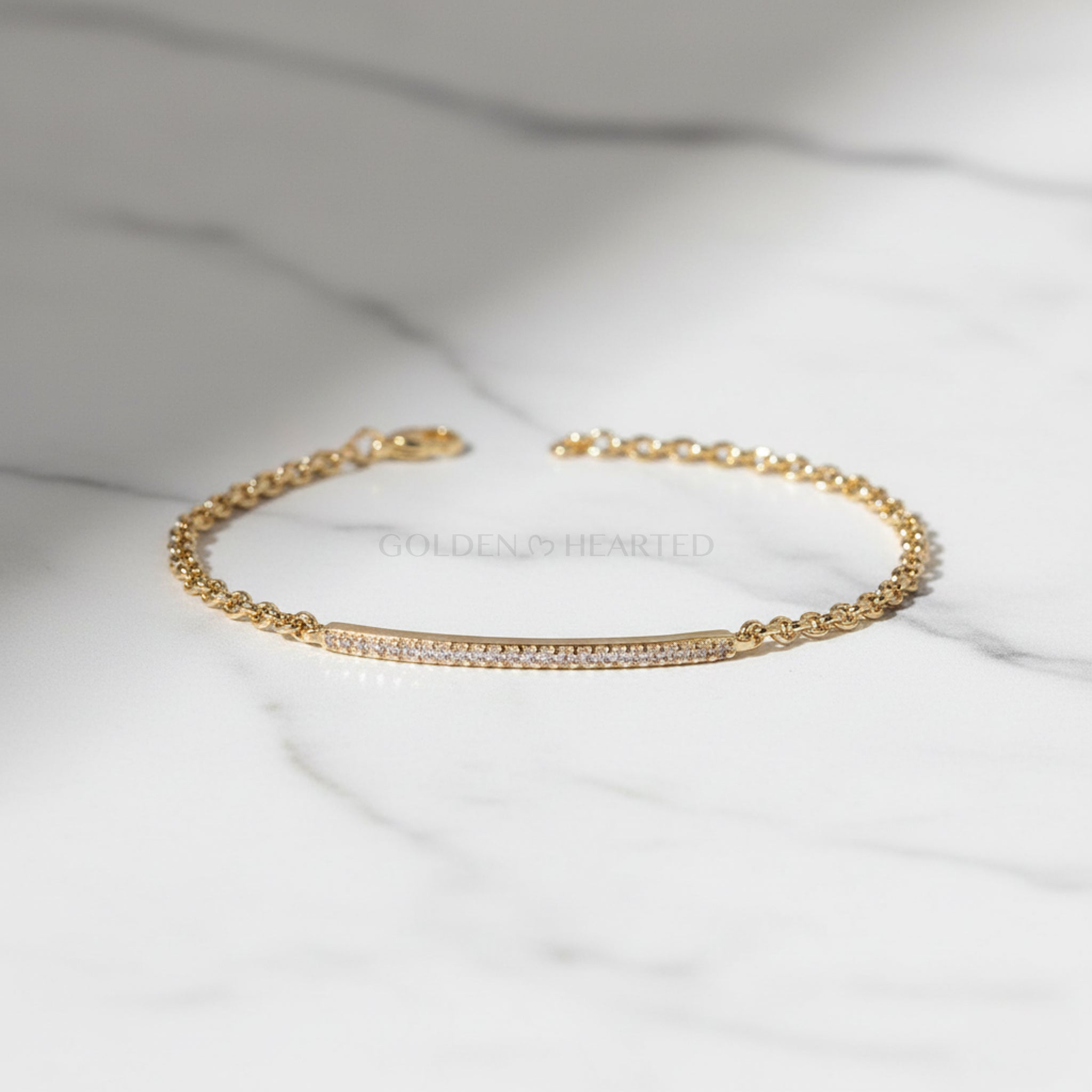 Golden Radiance Bar Bracelet - 18k Gold Filled Bar