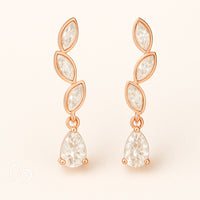 18K Gold Vermeil Marquise Drop Earrings – Gracefall™ | Lightweight Teardrop CZ Studs | Hypoallergenic & Elegant