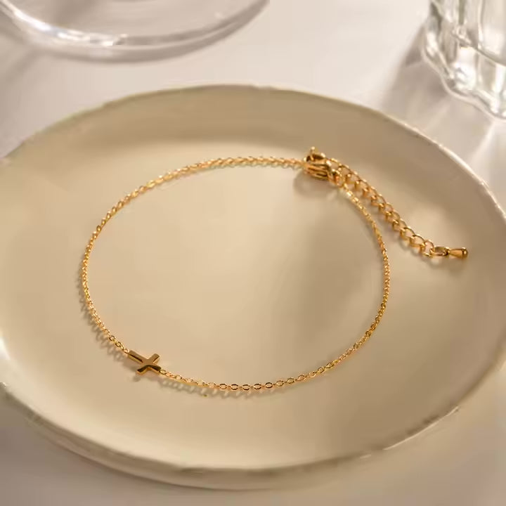 Golden Cross Chain Bracelet