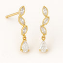 18K Gold Vermeil Marquise Drop Earrings – Gracefall™ | Lightweight Teardrop CZ Studs | Hypoallergenic & Elegant