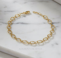 Golden Grace Diamond-Cut Chain Bracelet