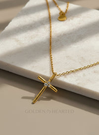 Faith Cross - 18k Gold Vermeil Cross