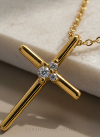 Faith Cross - 18k Gold Vermeil Cross