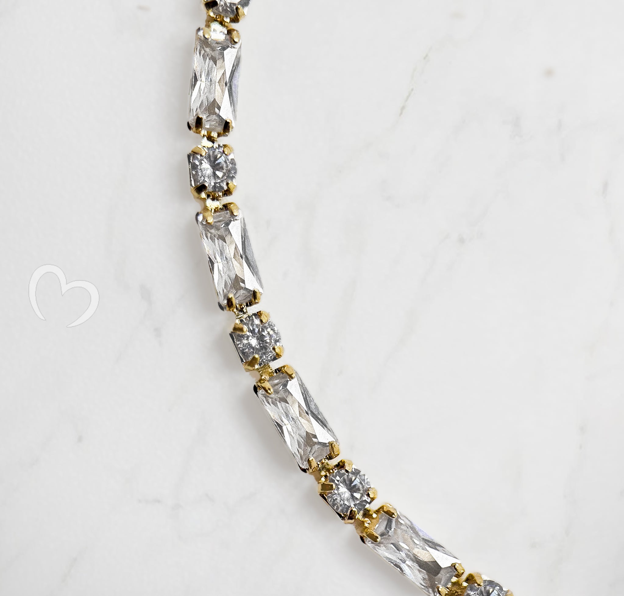 18K Gold Filled Baguette & Round CZ Tennis Bracelet – Crowned Light™ | Dainty Stackable Gold Bracelet