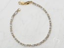 18K Gold Filled Baguette & Round CZ Tennis Bracelet – Crowned Light™ | Dainty Stackable Gold Bracelet