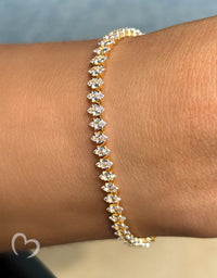 18K Gold Filled Marquise Tennis Bracelet – Radiant Grace™ Dainty Bracelet