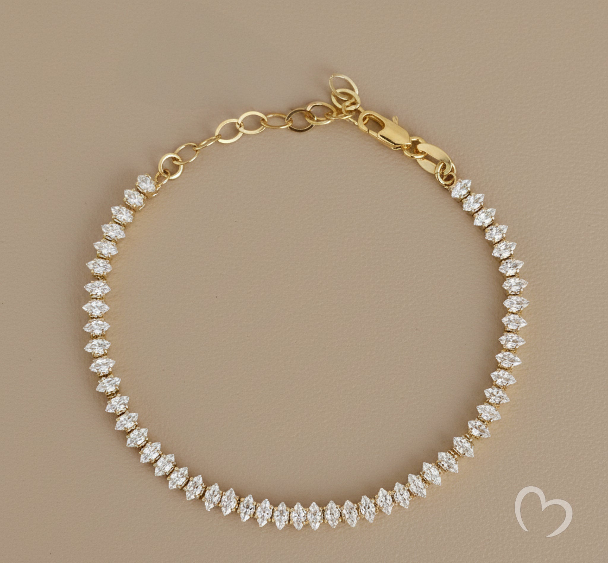 18K Gold Filled Marquise Tennis Bracelet – Radiant Grace™ Dainty Bracelet