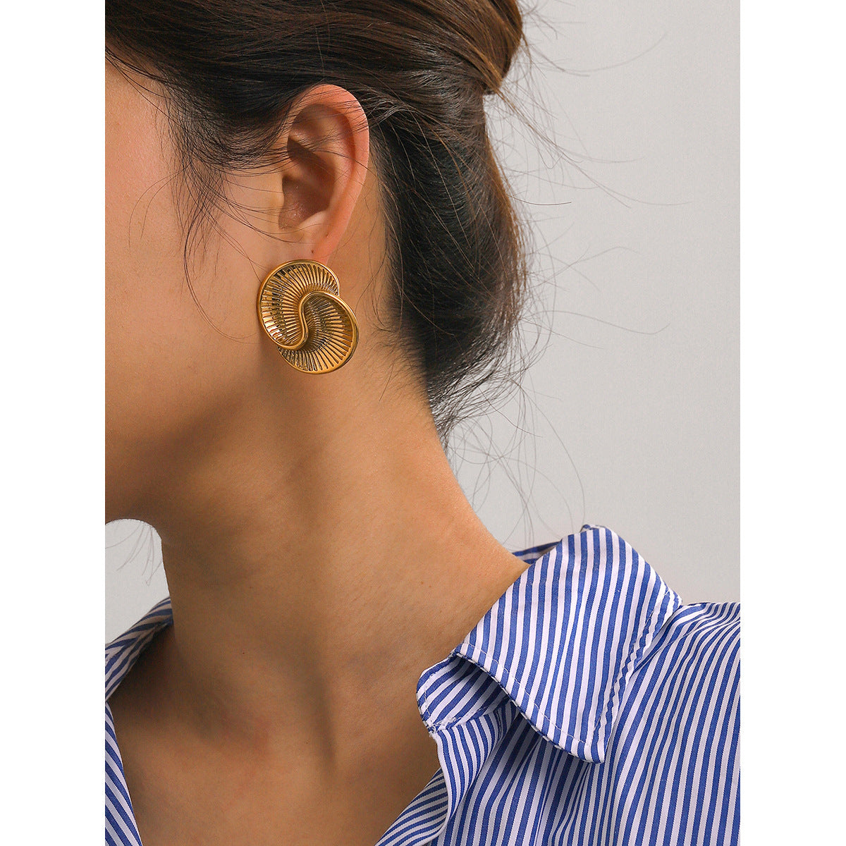 Golden Spiral Drop Earrings