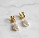Aurora Baroque Pearl Hoop Earrings