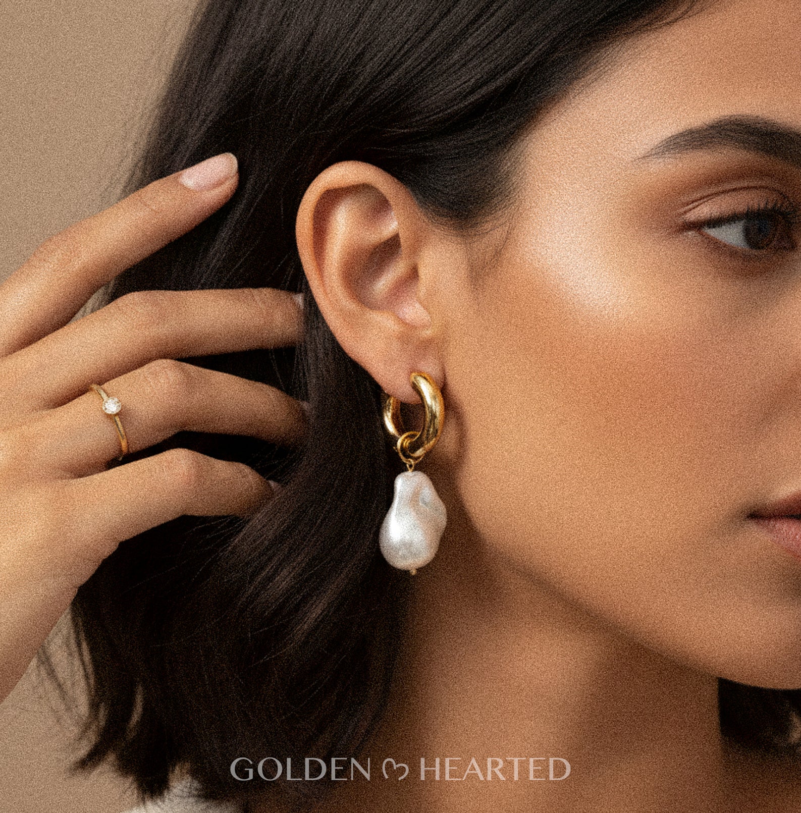 Aurora Baroque Pearl Hoop Earrings