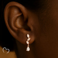 18K Gold Vermeil Marquise Drop Earrings – Gracefall™ | Lightweight Teardrop CZ Studs | Hypoallergenic & Elegant