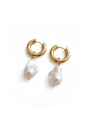 Aurora Baroque Pearl Hoop Earrings
